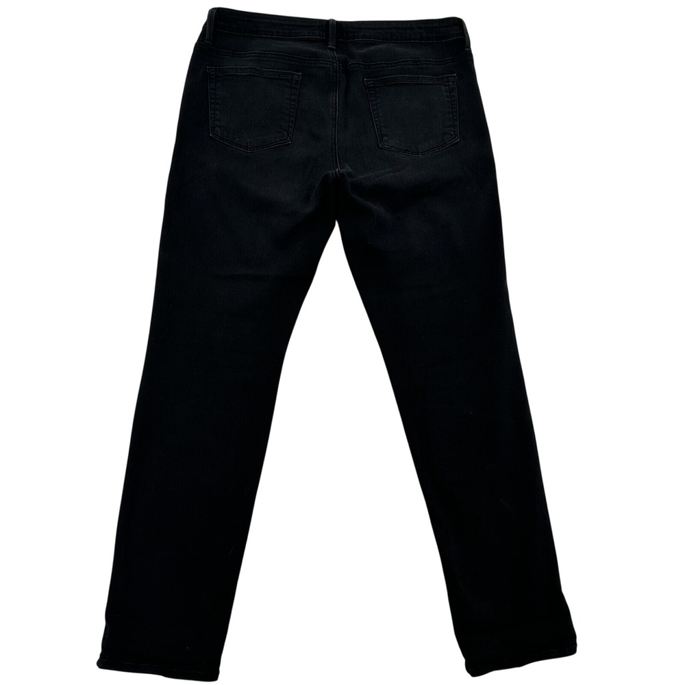 JUSTBLACK Women's Black Wash Denim Jeans Size 32 Straight Leg Made in USA Casual
